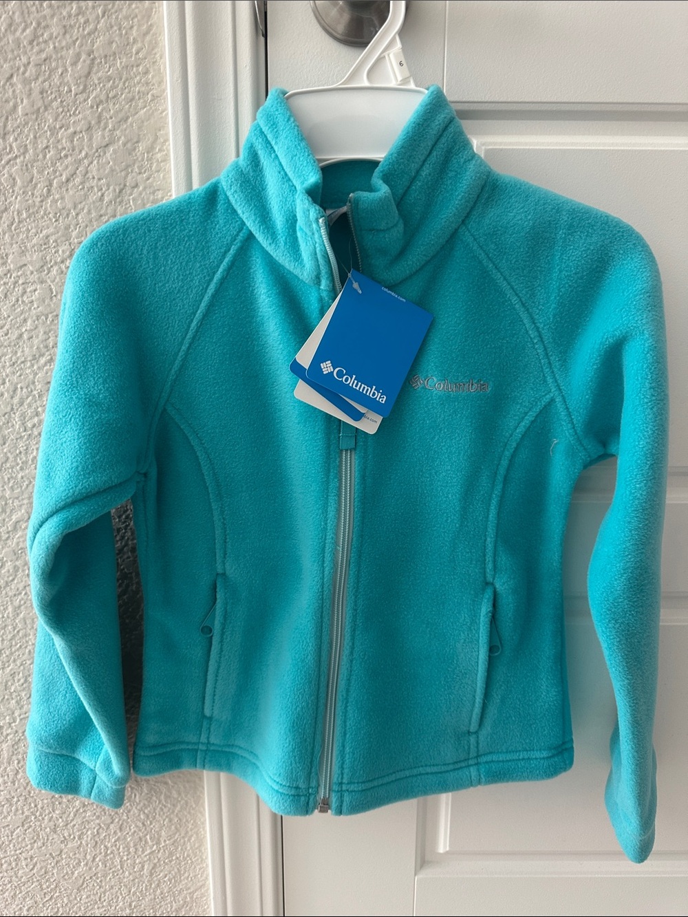 Columbia Bright Turquoise Zip-Up Fleece Jacket